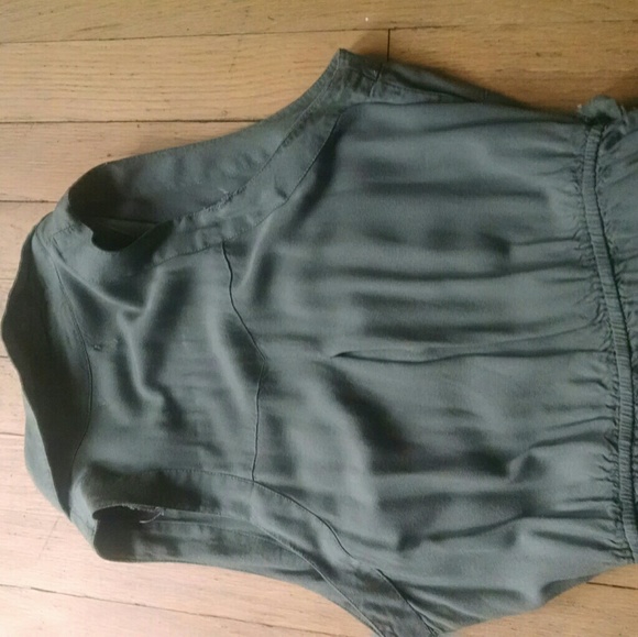 Olive green sleeveless dress pockets - Picture 2 of 5